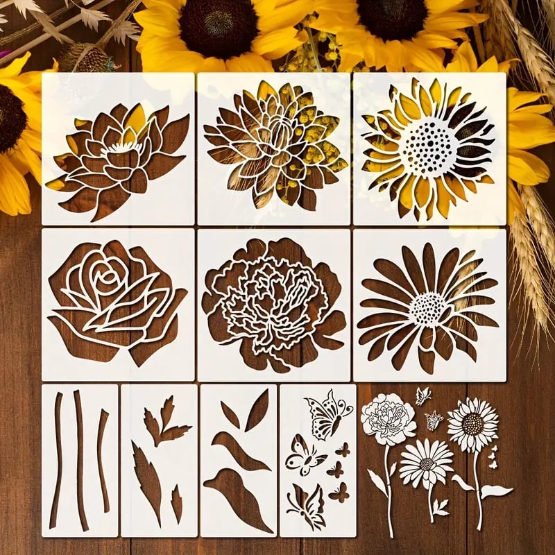 BloomCraft™ - Blühende Blumen Schablonen-Set [Letzter Tag Rabatt]