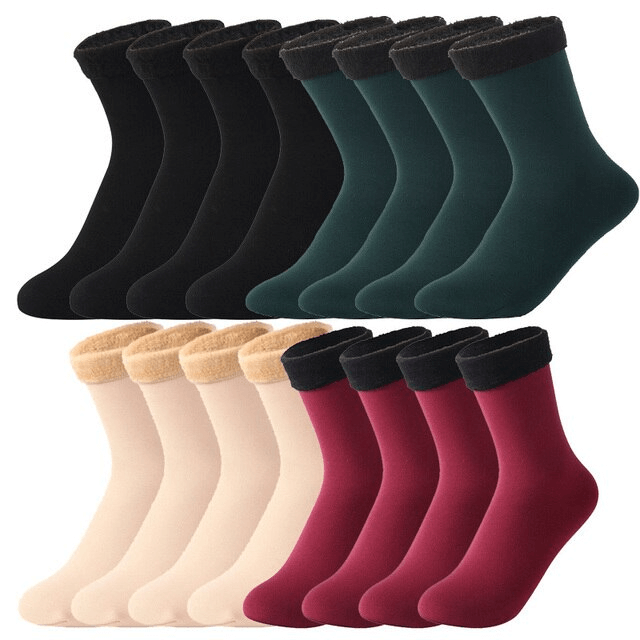 (4+4 GRATIS) | WarmFeet - Winter-Samt-Socken