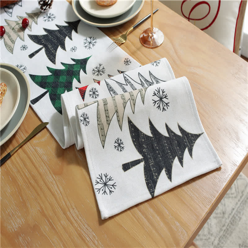 WinterLane™ - Weihnachtsbaum & Schneeflocke Deko-Tischläufer [Letzter Tag Rabatt]