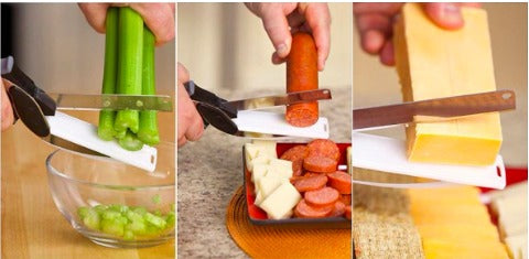 1+1 GRATIS | CleverCutter - 2 in 1 Küchenschere aus Edelstahl [Letzter Tag Rabatt]