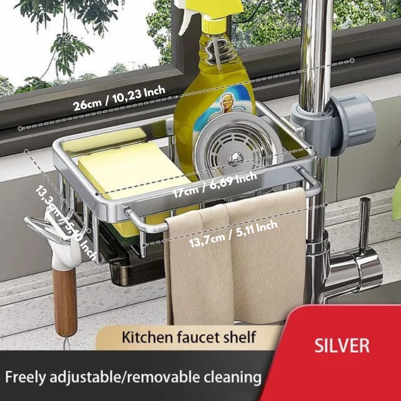 CleanTray - Spülbecken-Organisator aus Aluminium [Letzter Tag Rabatt]