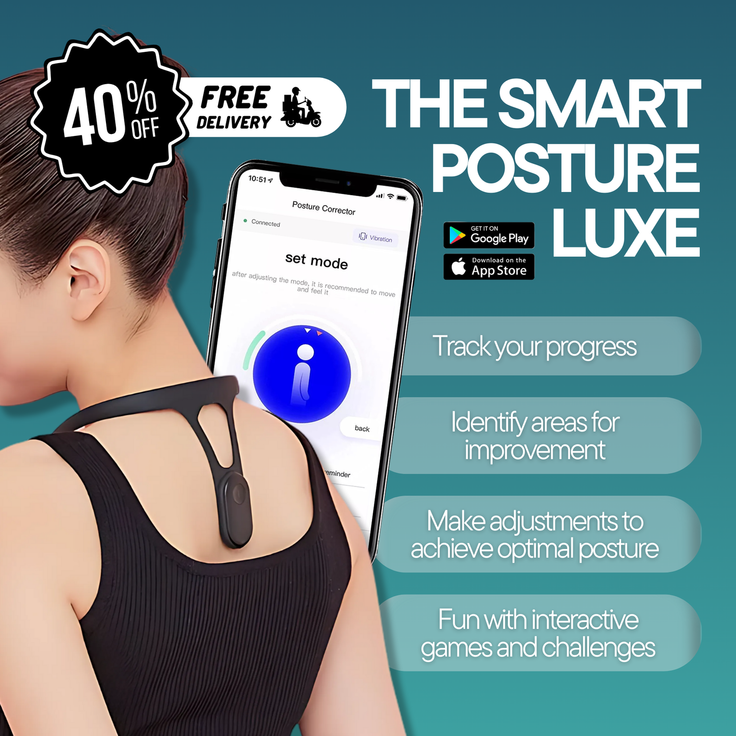 Posture Luxe Pro | Intelligenter Nackenhöcker-Haltungskorrektor