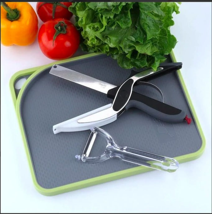 1+1 GRATIS | CleverCutter - 2 in 1 Küchenschere aus Edelstahl [Letzter Tag Rabatt]