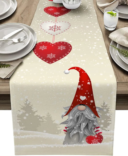 WinterBliss - Weihnachts Tischläufer mit Schneeflockenwichteln, Festliche Tischdeko! [Letzter Tag Rabatt]