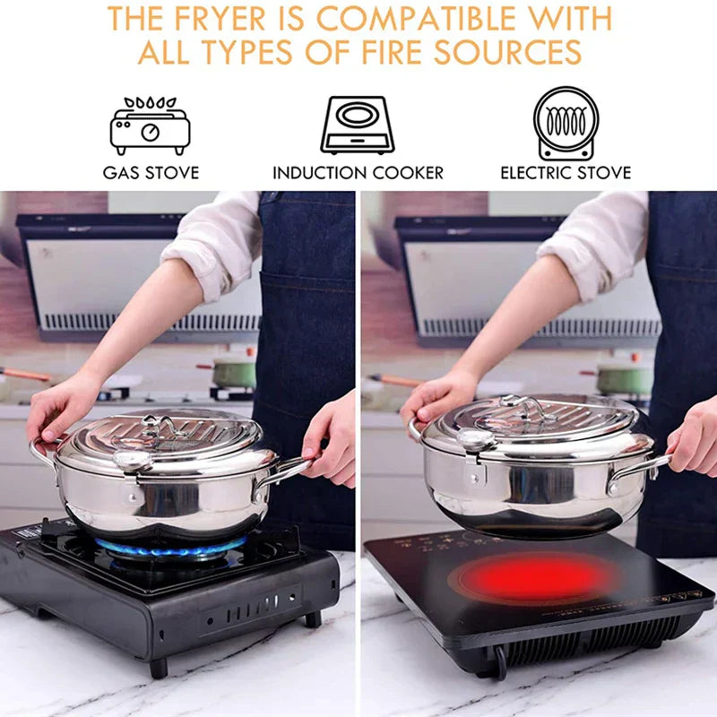 TempuraElite™ - Perfekte Tempura-Fritteuse mit Thermometer [Letzter Tag Rabatt]