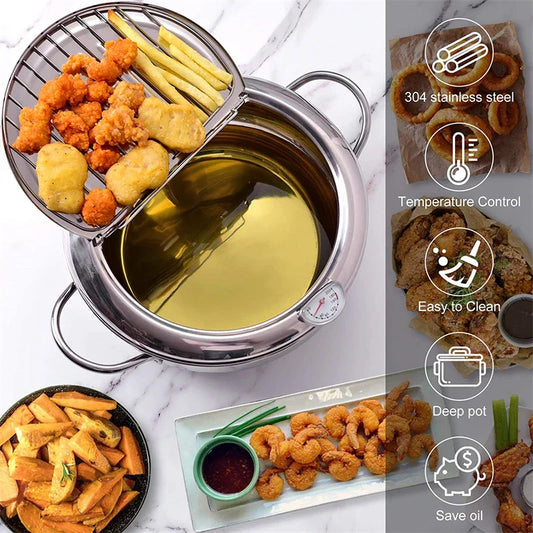 TempuraElite™ - Perfekte Tempura-Fritteuse mit Thermometer [Letzter Tag Rabatt]