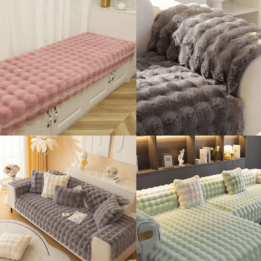 ComfortSeat - Rutschfester Premium Plüschsofa-Bezug