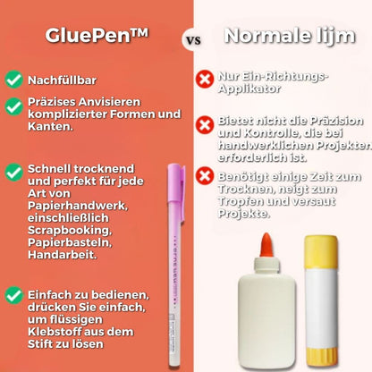 3+3 GRATIS | GluePen - Präzisionsklebstoff Nachfüllbare Klebestifte mit Rollerspitze [Letzter Tag Rabatt]