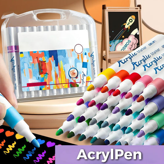 50% RABATT | AcrylicPen - Komplettes Acrylmarker-Set mit 24 Farben [Letzter Tag Rabatt]