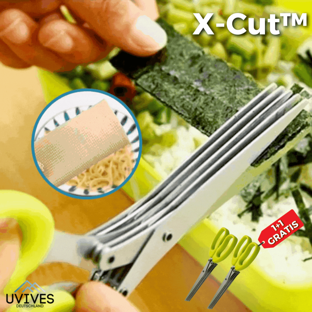 1+1 GRATIS | X-Cut - 5 Klingen Küche Salatschere [Letzter Tag Rabatt]