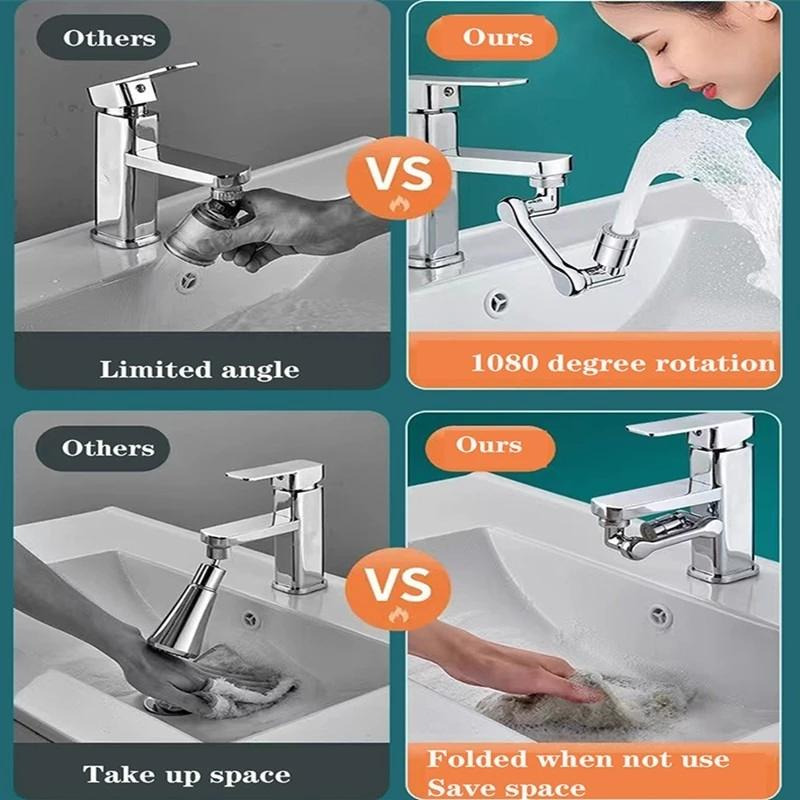 1+1 GRATIS | AquaTwist™ - 360° schwenkbarer Wasserhahn mit verstellbarer Brause [Letzter Tag Rabatt]