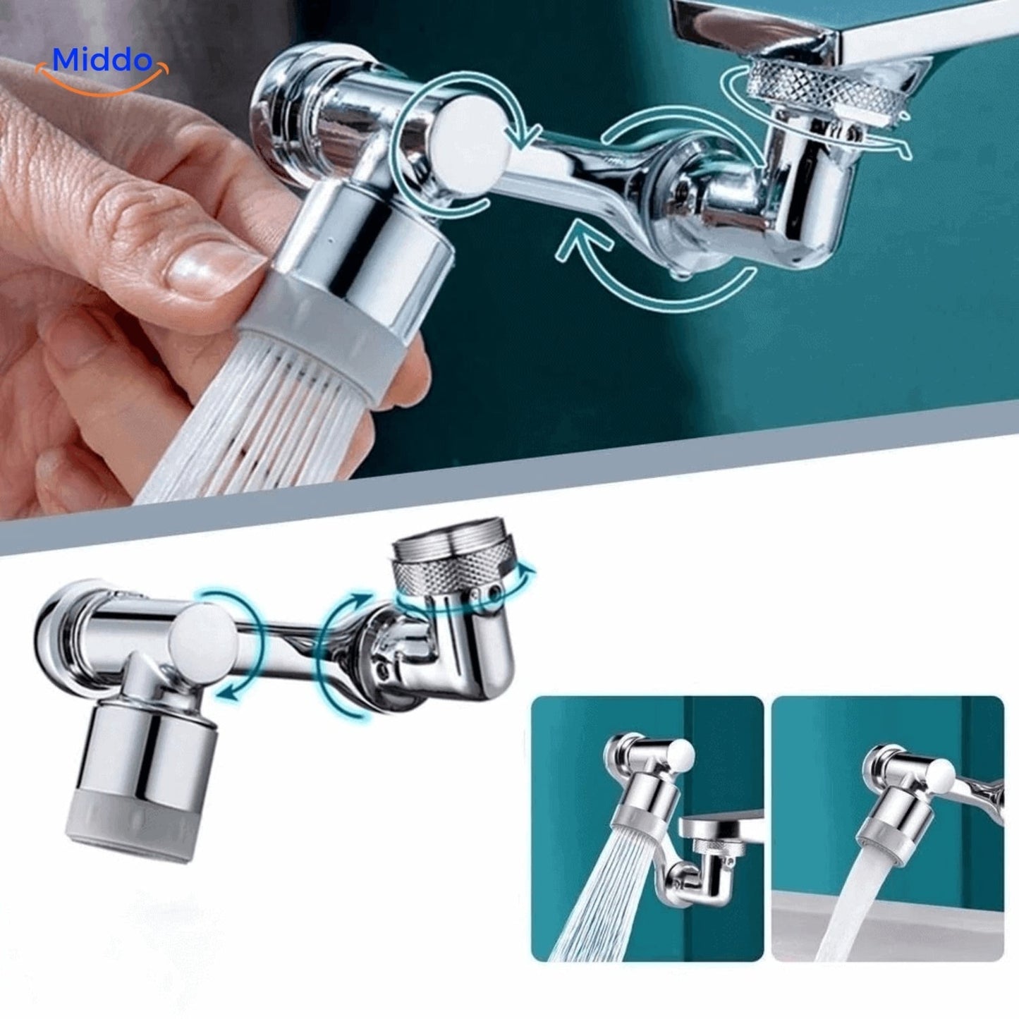 1+1 GRATIS | AquaTwist™ - 360° schwenkbarer Wasserhahn mit verstellbarer Brause [Letzter Tag Rabatt]