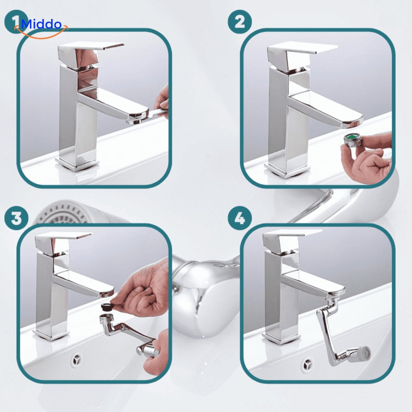 1+1 GRATIS | AquaTwist™ - 360° schwenkbarer Wasserhahn mit verstellbarer Brause [Letzter Tag Rabatt]