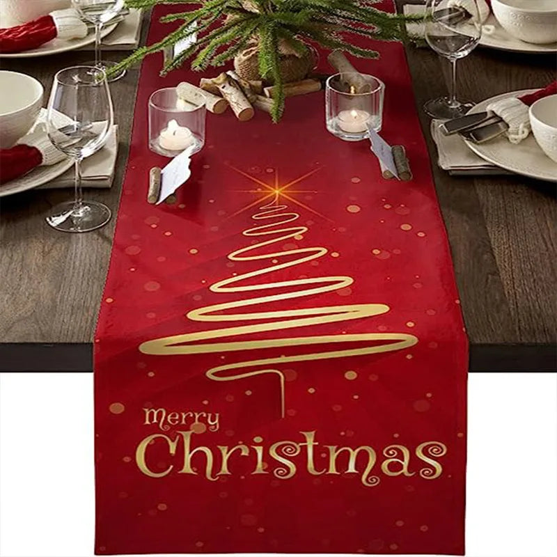 WinterTable - Weihnachts-Tischläufer aus Leinen [Letzter Tag Rabatt]