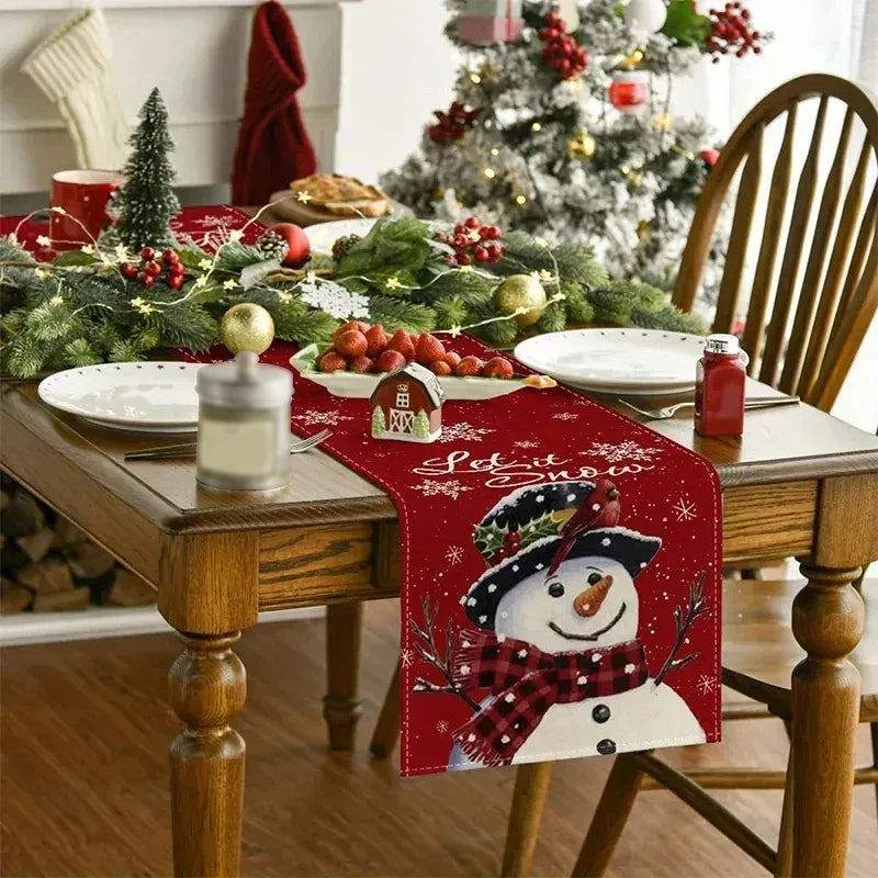 WinterTable - Weihnachts-Tischläufer aus Leinen [Letzter Tag Rabatt]