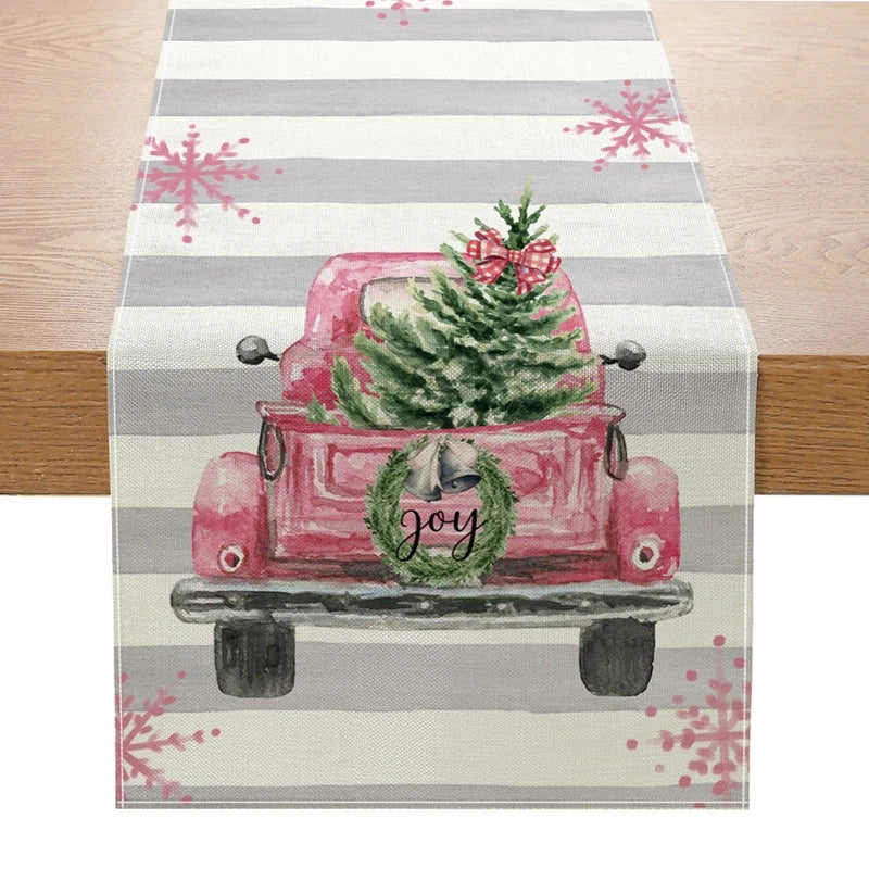 WinterTable - Weihnachts-Tischläufer aus Leinen [Letzter Tag Rabatt]