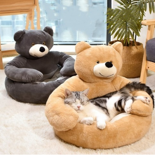 CuddleCub™ - Winter-Hundebett aus Plüsch in Bärenform [Letzter Tag Rabatt]