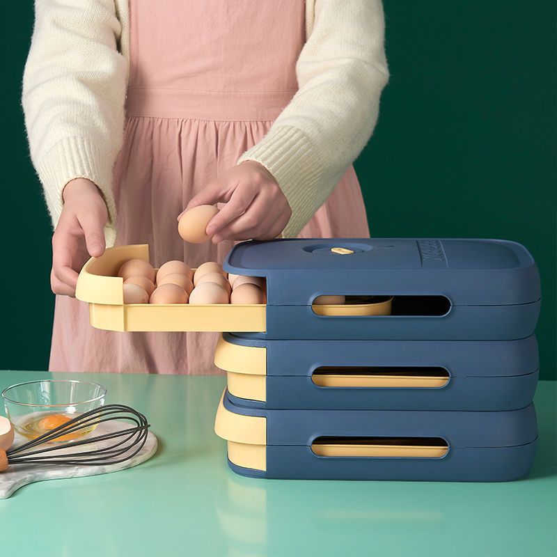 50% RABATT | FreshEggies™ - Automatisch rollender Eierorganisator mit 3 Schichten [Letzter Tag Rabatt]