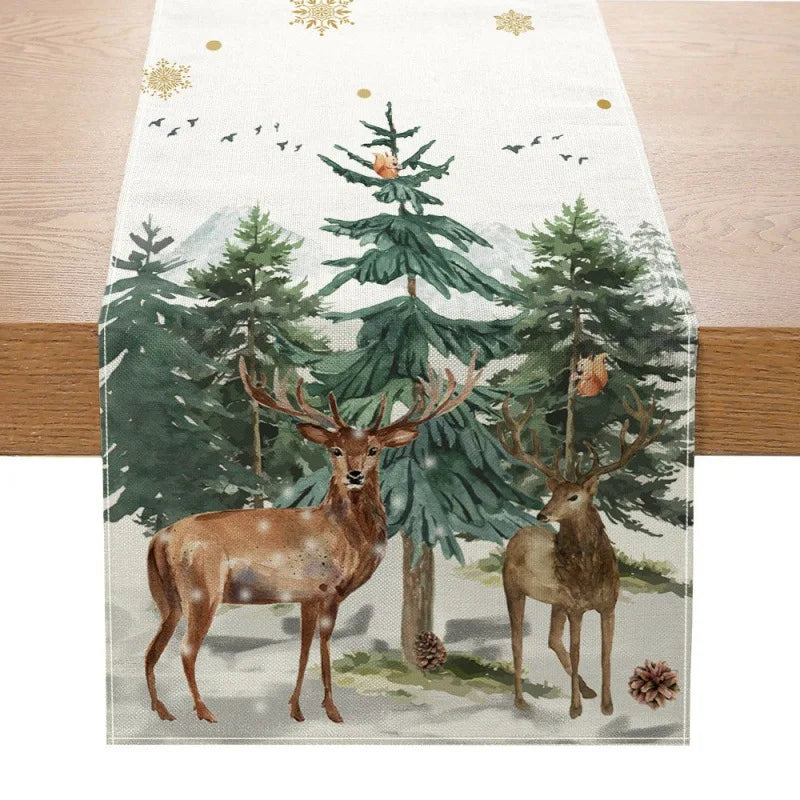 WinterTable - Weihnachts-Tischläufer aus Leinen [Letzter Tag Rabatt]