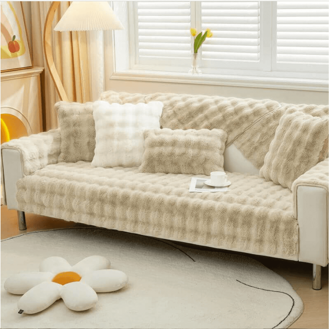 ComfortSeat - Rutschfester Premium Plüschsofa-Bezug