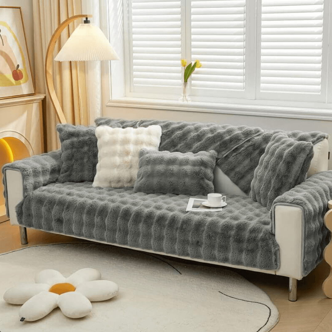 ComfortSeat - Rutschfester Premium Plüschsofa-Bezug
