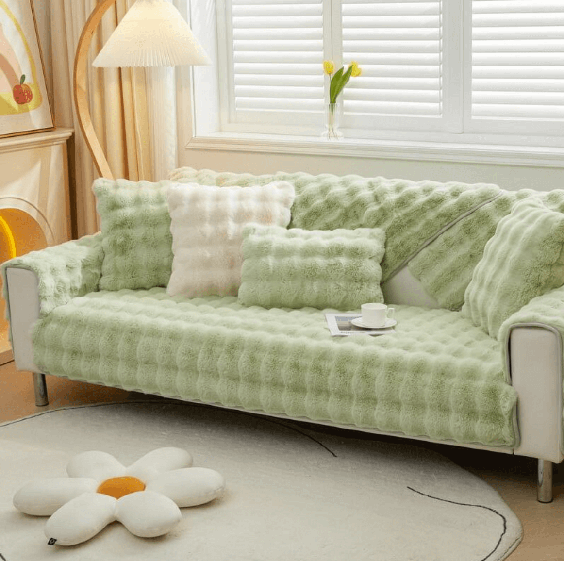 ComfortSeat - Rutschfester Premium Plüschsofa-Bezug