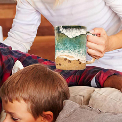 50% RABATT | OceanBrew - Cupshore 3D-gedruckter Keramik-Kaffeebecher mit Küstenlinie [Letzter Tag Rabatt]