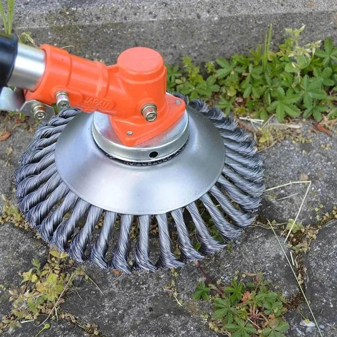 WheelTrimmer - Rasentrimmerkopf Stahlradbürste