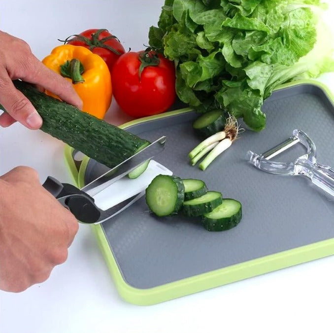 1+1 GRATIS | CleverCutter - 2 in 1 Küchenschere aus Edelstahl [Letzter Tag Rabatt]