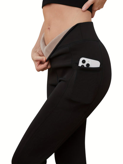 Joja | High-Rise Fleece-Leggings mit Seitenpockets