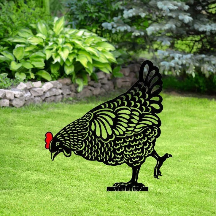 HappyChicken - Hühner-Gartendekoration - Satz von 5