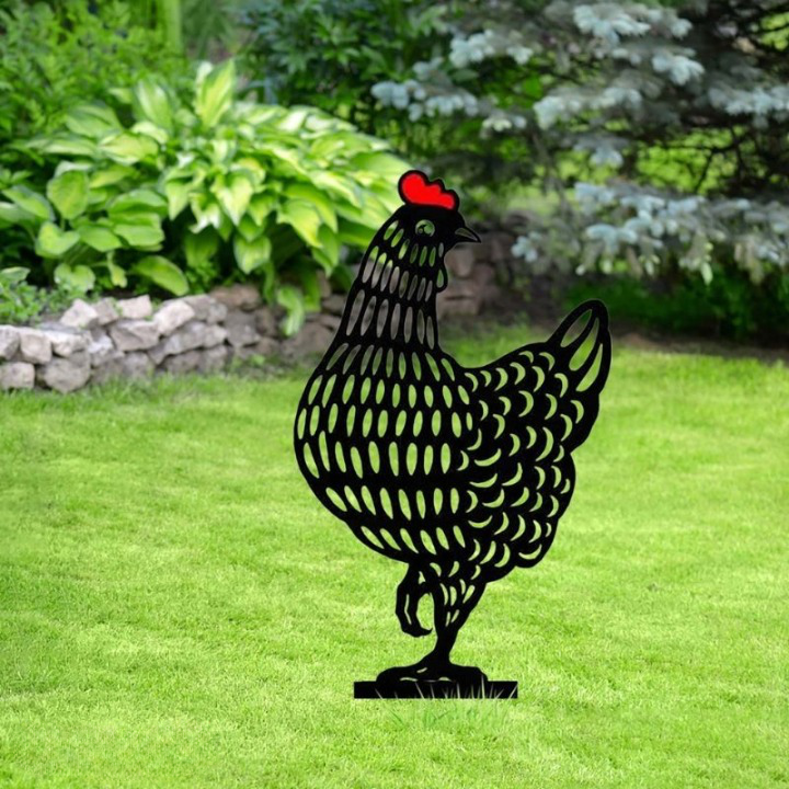 HappyChicken - Hühner-Gartendekoration - Satz von 5