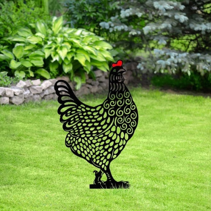 HappyChicken - Hühner-Gartendekoration - Satz von 5
