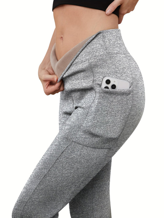 Joja | High-Rise Fleece-Leggings mit Seitenpockets