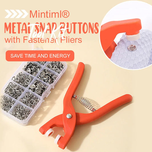 Mintiml® - Werkzeugsatz mit Metalldruckknöpfen (Inkl. 100 Gratis Knöpfen)