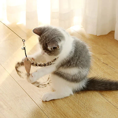 MeowFeather Toy - Interaktives Katzenspielzeug mit Federn [Letzter Tag Rabatt]