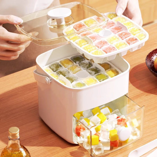 IceMolder - Eiswürfelform-Set mit Deckel und Behälter zum einfachen Pressen
